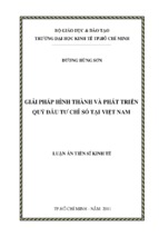 Luận văn giải pháp hình thành và phát triển quỹ đầu tư chỉ số tại việt nam