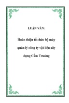 Hoàn thiện tổ chức bộ máy quản lý công ty vật liệu xây dựng cẩm trướng