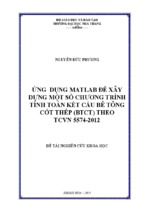 đề tài nghiên cứu khoa học ứng dụng matlab để xây dựng một số chương trình tính toán kết cấu bê tông cốt thép theo tcvn 5574-2012