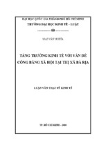 Tăng trưởng kinh tế với vấn đề công bằng xã hội tại thị xã bà rịa - mai văn nghĩa