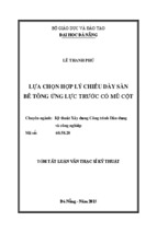 Luận văn thạc sĩ kỹ thuật lựa chọn hợp lý chiều dày sàn bê tông ứng lực trước có mũ cột