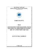 Luận văn giải pháp phát triển hoạt động thanh toán quốc tế tại hệ thống ngân hàng đầu tư và phát triển việt nam