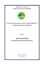 Khóa luận tốt nghiệp đánh giá mức độ hài lòng của khách hàng về sản phẩm nước suối vĩnh hảo