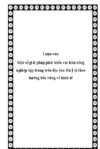 Luận văn một số giải pháp phát triển các khu công nghiệp tập trung trên địa bàn hà nội theo hướng bền vững về kinh tế