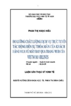 Luận văn chất lượng dịch vụ trực tuyến tác động đến sự thỏa mãn của khách hàng mua vé máy bay