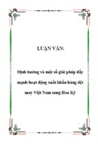 định hướng và một số giải pháp đẩy mạnh hoạt động xuất khẩu hàng dệt may việt nam sang hoa kỳ