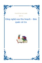 Công nghệ sau thu hoạch - bảo quản cá tra