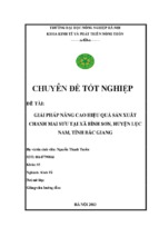 Giải pháp nâng cao hiệu quả sản xuất chanh mai sưu tại xã bình sơn, huyện lục nam, tỉnh bắc giang