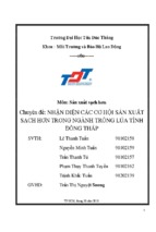 Chuyên đề nhận diện các cơ hội sản xuất sạch hơn trong ngành trồng lúa tỉnh đồng tháp