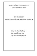 Bài thảo luận môn học quản lý chất lượng nước trong ao nuôi thủy sản