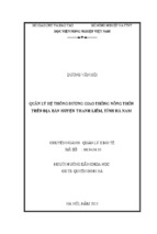Luận văn quản lý hệ thống đường giao thông nông thôn trên địa bàn huyện thanh liêm, tỉnh hà nam - dương văn hội
