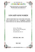 Một số biện pháp xây dựng thực đơn đảm bảo lượng can xi, sắt - vitamin b1, a trong khẩu phần ăn của trẻ tại trường mầm non