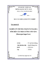 Nghiên cứu phương pháp xử lý ra hoa sớm trên cây nhãn xuồng cơm vàng (dimocarpus longan lour)