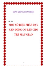 Skkn-một số biện pháp dạy vận động cơ bản cho trẻ mẫu giáo