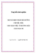 Skkn-biện pháp bồi dưỡng chuyên môn cho gv trường mẫu giáo