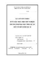 Skkn-bước đầu thực hiện thử nghiệm phương pháp dạy theo dự án đối với môn sinh học 10