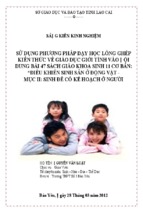 Skkn-sử dụng phương pháp dạy học lồng ghép kiến thức về giáo dục giới tính vào nội dung bài 47 sách giáo khoa sinh 11 cơ bản  “điều khiển sinh sản ở động vật - mục ii sinh đẻ có kế hoạch ở người