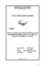 Skkn-nâng cao hiệu quả giờ dạy thông qua đổi mới kiểm tra miệng trong các tiết dạy chương 1 sinh học 12 cơ bản