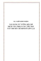 Skkn-vận dụng tư tưởng hồ chí minh vào trong các tiết dạy văn thơ hồ chí minh ở lớp 11,12