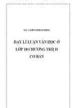 Skkn-dạy lí luận văn học ở lớp 10 chương trình cơ bản