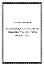 Skkn-hướng dẫn học sinh chuẩn bị bài cho giờ đọc văn lớp 10 trung học phổ thông
