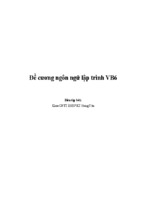 đề cương ngôn ngữ lập trình vb6