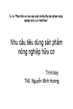 Nhu cầu tiêu dùng sản phẩm nông nghiệp hữu cơ - ths. nguyễn minh hương