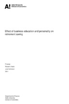Effect of business education and personality on retirement saving