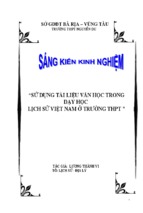 Skkn-sử dụng tài liệu văn học trong dạy học lịch sử việt nam ở trường thpt