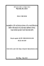 Nghiên cứu sự hài lòng của người dân đối với dịch vụ hành chính công tại ubnd quận ngũ hành sơn