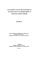 Environmental and social impacts of shrimp farming in tam giang lagoon, vietnam-local perception