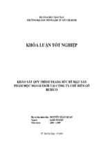 Khảo sát quy trình trang sức bề mặt sản phẩm mộc ngoài trời tại công ty chế biến gỗ rubico