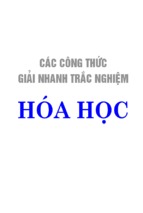 Các công thức giải nhanh trong trắc nghiệm hóa học 12
