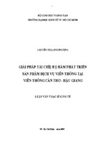 Luận văn kinh tế-giải pháp tài chính nhằm phát triển sản phẩm dịch vụ viễn thông tại viễn thông cần thơ - hậu giang