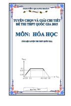 Tuyển chọn và giải chi tiết đề thi thpt quốc gia môn hóa năm 2015