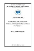 Luận án-đầu tư trực tiếp nước ngoài và tăng trưởng kinh tế ở các vùng