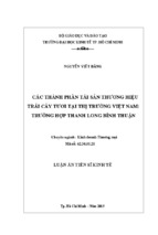 Luận án-các  thành  phần  tài  sản  thương  hiệu  trái  cây  tươi  tại  thị trường việt nam trường hợp thanh long bình thuận