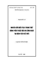 Luận án y học nghiên cứu điều trị u trung thất bằng phẫu thuật nội soi lồng ngực tại bệnh viện việt đức