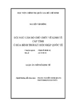 Luận án- đội ngũ cán bộ chủ chốt về kinh tế cấp tỉnh ở hoà bình thời kỳ hội nhập quốc tế