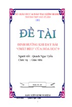 Skkn-định hướng khi dạy bài “chất béo” của hóa học 9