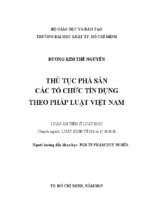 Luận án- thủ tục phá sản các tổ chức tín dụng theo pháp luật việt nam