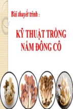 Bài thuyết trình kỹ thuật trồng nấm đông cô