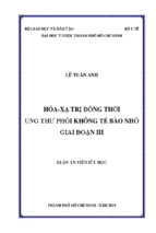 Hóa-xạ trị đồng thời ung thư phổi không tế bào nhỏ giai đoạn iii