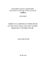 Nghiên cứu cấy ghép implant ở bệnh nhân đã cấy ghép xương hàm sau phẫu thuật tạo hình khe hở môi và vòm miệng toàn bộ