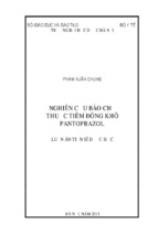 Nghiên cứu bào chế thuốc tiêm đông khô pantoprazol