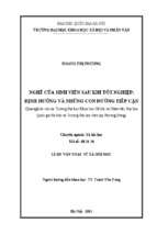 Nghề của sinh viên sau khi tốt nghiệp - định hướng và những con đường tiếp cận (qua nghiên cứu tại trường đại học khoa học xã hội và nhân văn, đại học quốc gia hà nội và trường đại học dân lập phương đông)