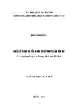 Biến đổi sinh kế của nông dân ở một làng ven đô trường hợp làng gia trung, mê linh, hà nội  luận văn ths. dân tộc học