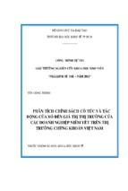 Phân tích chính sách cổ tức và tác động của nó đếm giá trị thị trường của các doanh nghiệp niêm yết trên thị trường chứng khoán việt nam