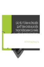 Các yếu tố ảnh hưởng đến quyết định chọn mua điện thoại thông minh của nhân viên văn phòng tại tp. hcm