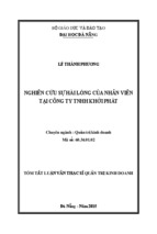 Tóm tắt luận văn thạc sĩ  nghiên cứu sự hài lòng của nhân viên tại công ty tnhh khởi phát